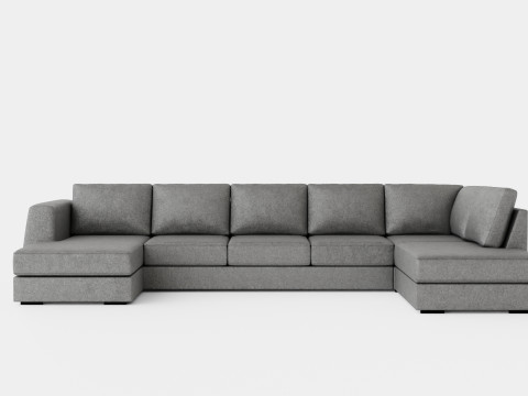 Optus U Sofa Large With Divan Left Light Gray 3D Model