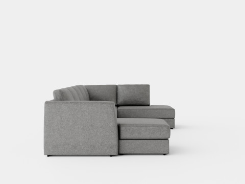 Optus U Sofa Large With Divan Left Light Gray 3D Model