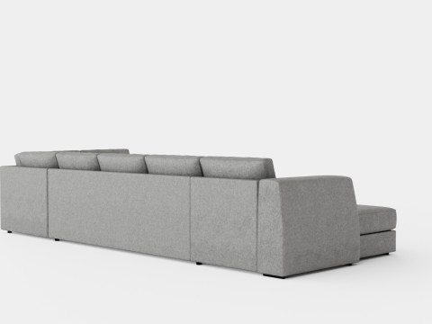 Optus U Sofa Large With Divan Left Light Gray 3D Model