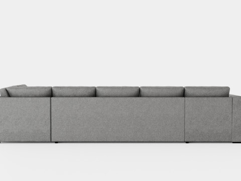 Optus U Sofa Large With Divan Left Light Gray 3D Model