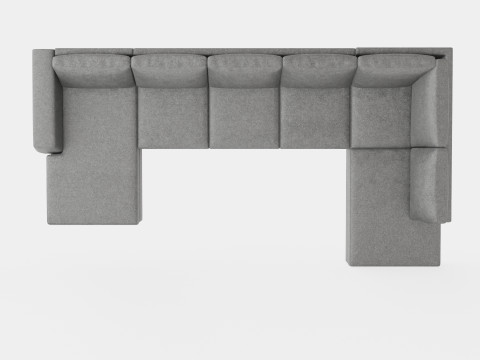 Optus U Sofa Large With Divan Left Light Gray 3D Model
