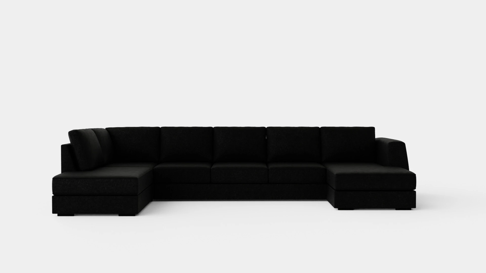 Optus U Sofa Large With Couch Black 3D Model .c4d .max .obj .3ds .fbx .stl .blend