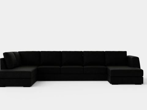 Optus U 소파 대형 및 소파 블랙 3D 모델