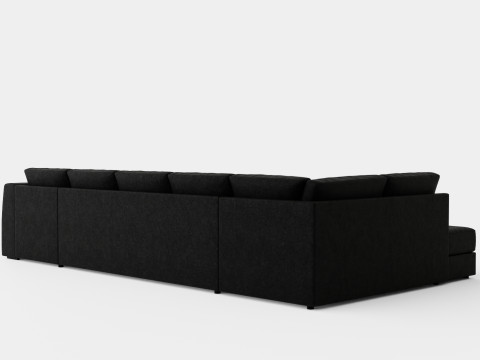 Optus U Sofa Large With Couch Black Modelo 3D