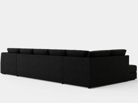 Optus U Sofa Large With Couch Black 3D Model