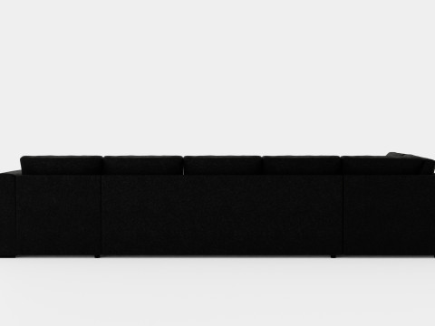 Optus U Sofa Large With Couch Black Modelo 3D