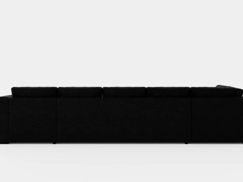 Optus U Sofa Large With Couch Black 3D Model