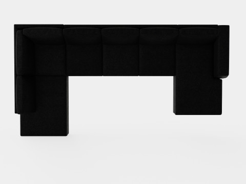 Optus U Sofa Large With Couch Black Modelo 3D