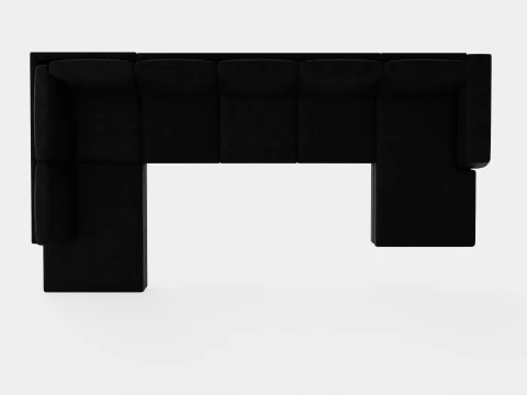 Optus U Sofa Large With Couch Black 3D Model