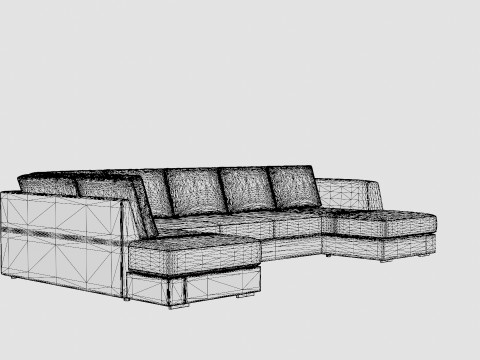 Optus U Sofa Large With Couch Black Modelo 3D