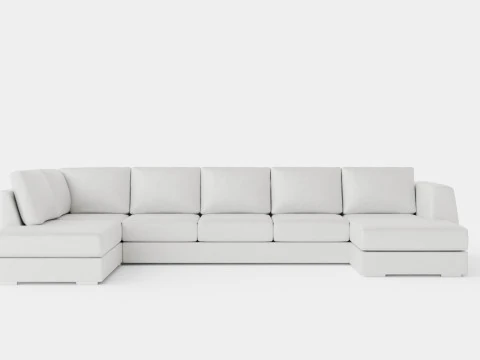 Диван Optus U большой с диваном темно-серый 3D Модель