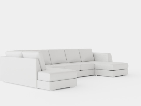 Optus U Sofa Large With Divanhoger Dark Grey Modelo 3D