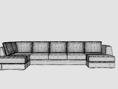 Optus U Sofa Large With Divanhoger Dark Grey Modelo 3D