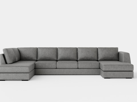 Optus U Sofa Large With Divanhoger Light Gray 3D Model
