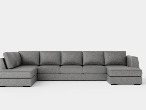 Canap&eacute; Optus U grand avec Divanhoger gris clair Modèle 3D