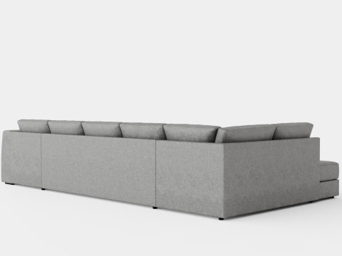 Optus U Sofa Large With Divanhoger Light Gray Model 3D