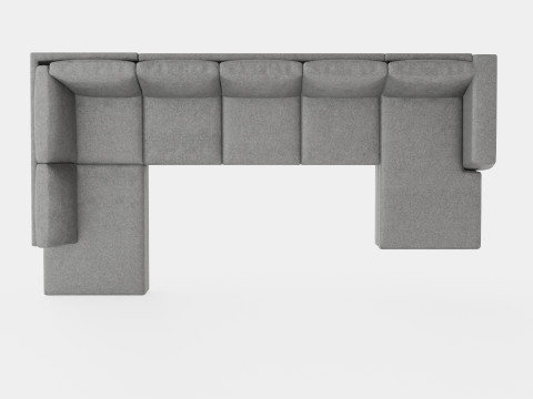 Optus U Sofa Large With Divanhoger Light Gray Model 3D