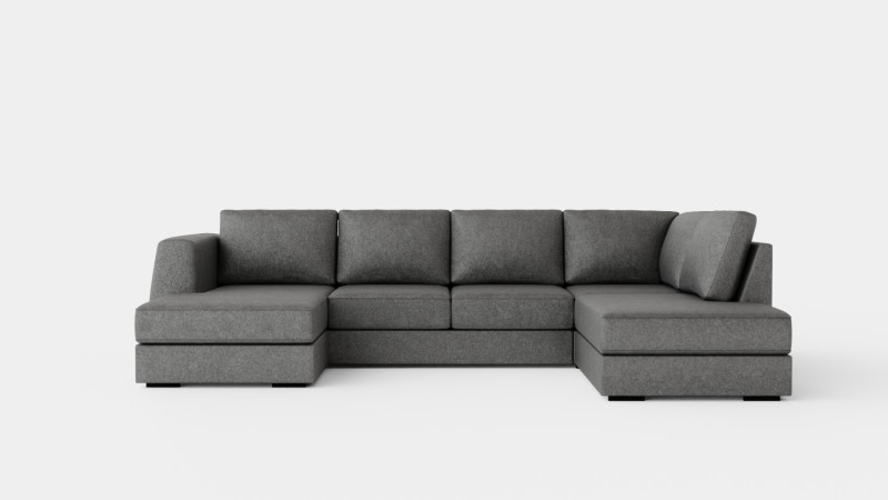 Optus U Sofa With Divan Left Light Gray Modèle 3D .c4d .max .obj .3ds .fbx .stl .blend