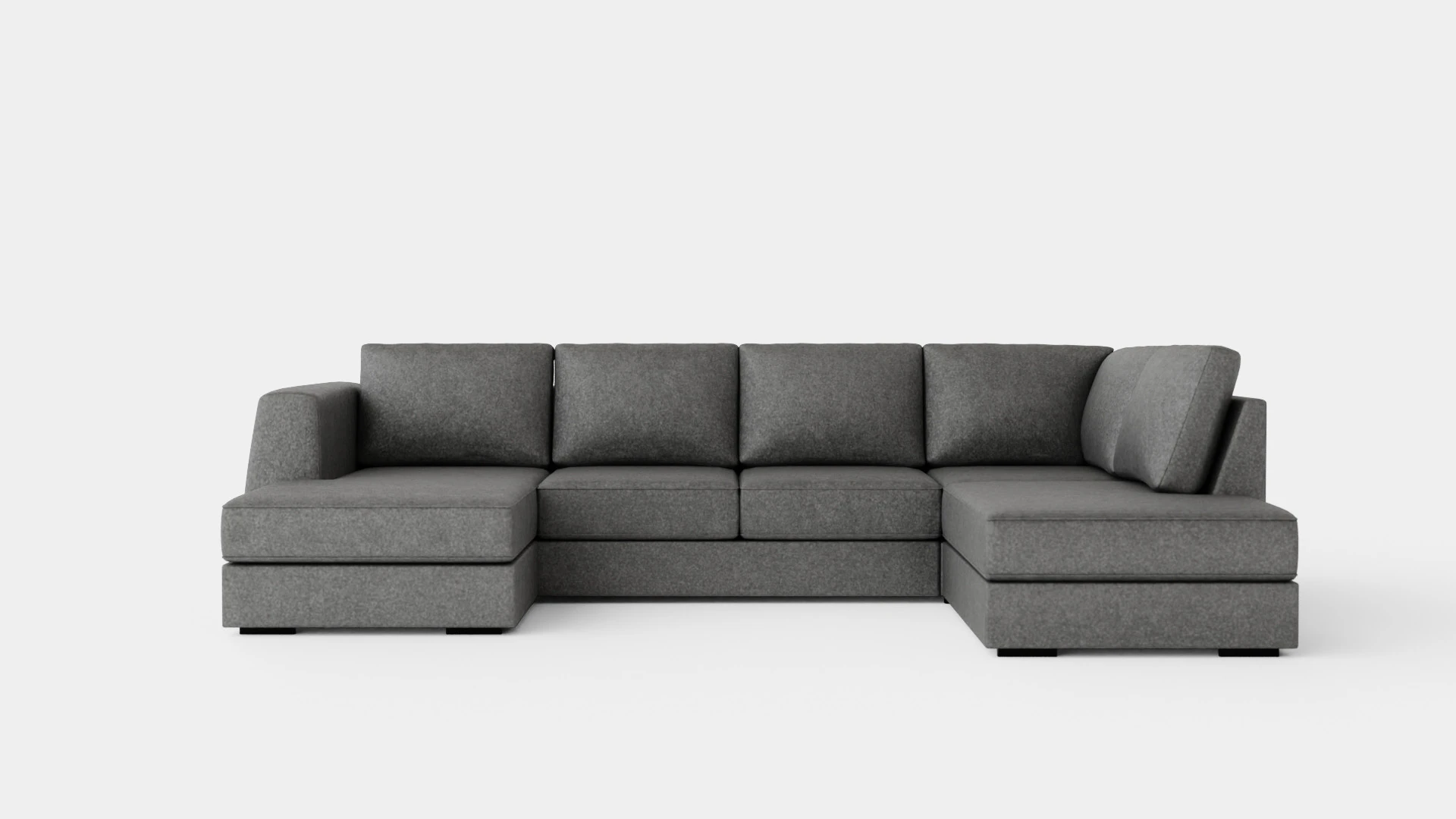 Optus U Sofa With Divan Left Light Gray 3D Model .c4d .max .obj .3ds .fbx .stl .blend 