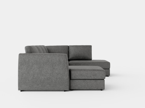 Optus U Sofa With Divan Left Light Gray Modèle 3D