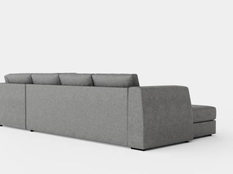Optus U Sofa With Divan Left Light Gray Modèle 3D
