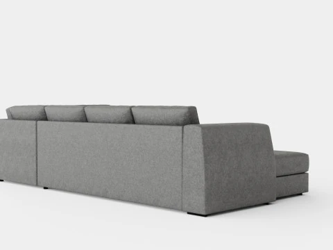 Optus U Sofa With Divan Left Light Gray 3D Model