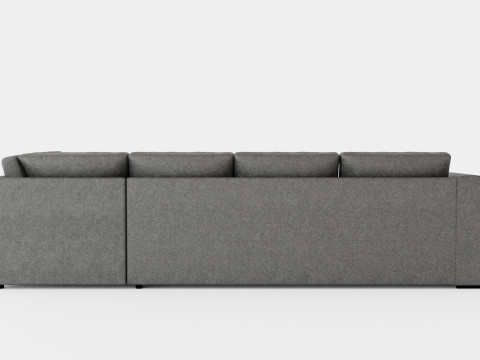 Optus U Sofa With Divan Left Light Gray Modèle 3D