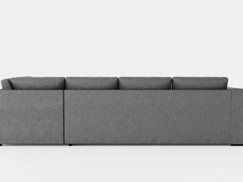 Optus U Sofa With Divan Left Light Gray 3D Model