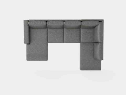 Optus U Sofa With Divan Left Light Gray 3D Model