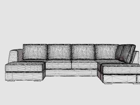 Optus U Sofa With Divan Left Light Gray Modèle 3D