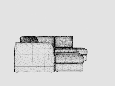 Optus U Sofa With Divan Left Light Gray 3D Model