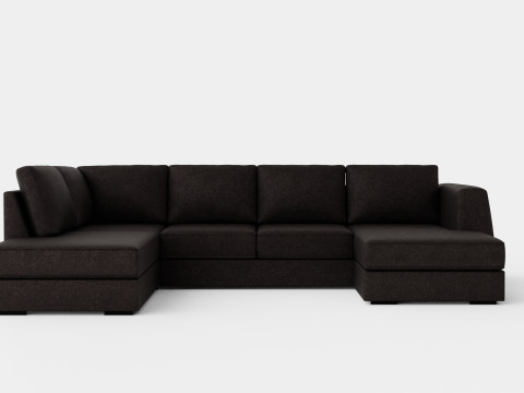 Optus U Sofa With Divan Right Dark Gray 3Dモデル