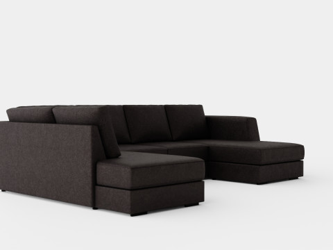 Optus U Sofa With Divan Right Dark Gray Modelo 3D