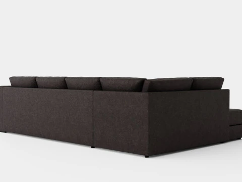 Optus U Sofa With Divan Right Dark Gray 3D Model