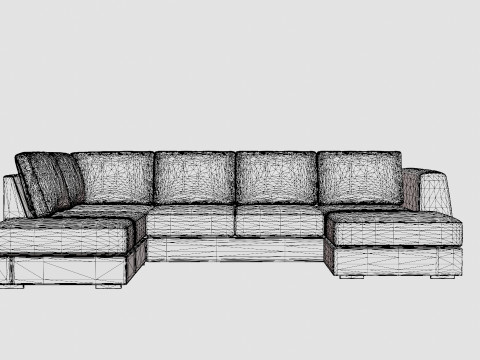 Optus U Sofa With Divan Right Dark Gray Modelo 3D