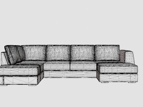 Optus U Sofa With Divan Right Dark Gray 3D Model