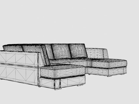 Optus U Sofa With Divan Right Dark Gray 3D Model
