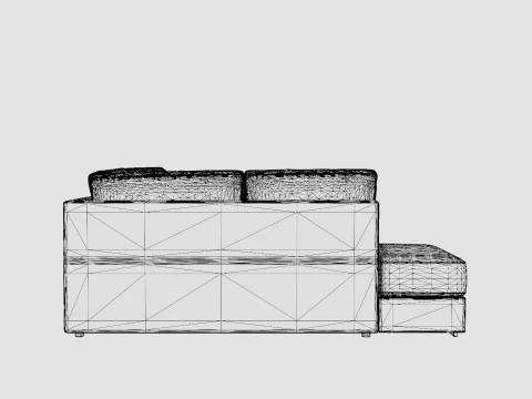 Optus U Sofa With Divan Right Dark Gray 3D Model
