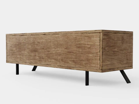 Palma TV Bench Walnut 3D Model