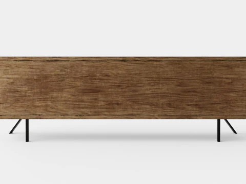 Palma TV Bench Walnut 3D Model