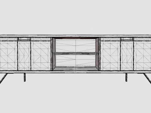 Palma TV Bench Walnut 3D Model