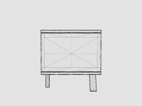 Palma TV Bench Walnut 3D Model