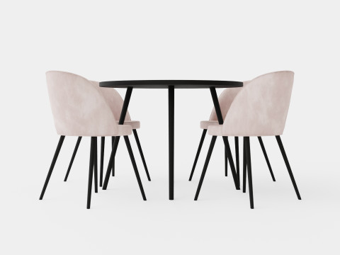 Pelle Food Group Round With 4 Valerie Chair 3D Model