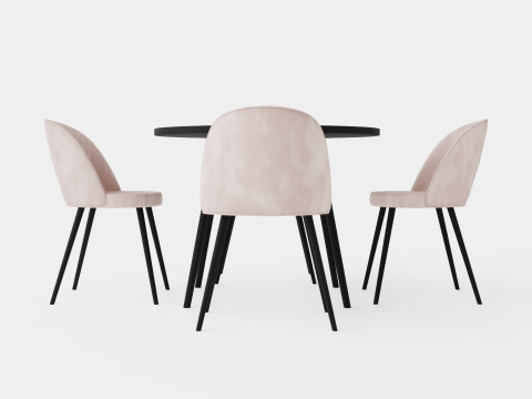 Pelle Food Group Round With 4 Valerie Chair 3D Model