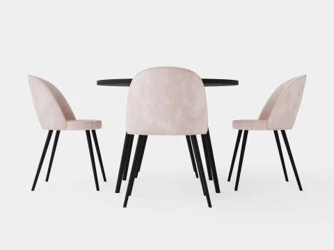 Pelle Food Group Round With 4 Valerie Chair 3D Model