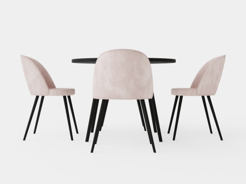 Pelle Food Group Round With 4 Valerie Chair 3D Model