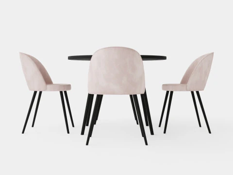 Pelle Food Group Round With 4 Valerie Chair 3D Model