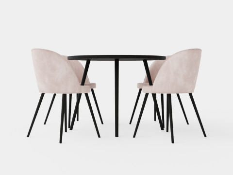 Pelle Food Group Round With 4 Valerie Chair 3D Model