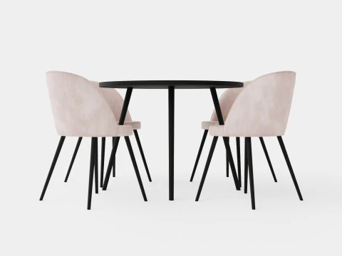 Pelle Food Group Round With 4 Valerie Chair 3D Model