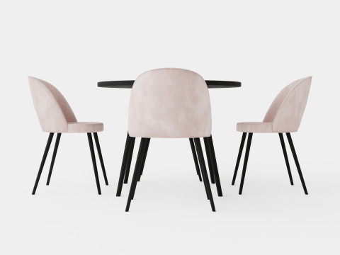 Pelle Food Group Round With 4 Valerie Chair 3D Model